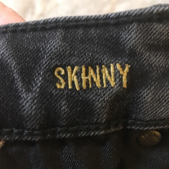 American Eagle black gray jeans HOLE Size 30x32 - Picture 3 of 11